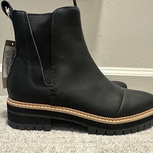Water Resistant Black Leather Boots
